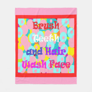 Brush Teeth Hair Wash Fan Spaß Kinder helles Desig Fleecedecke