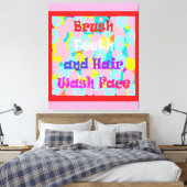 Brush Teeth Hair Wash Fan Spaß Kinder helles Desig Leinwanddruck (Insitu (Schlafzimmer))