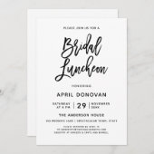 Brush Typografie Bridal Luncheon Einladung (Vorne/Hinten)