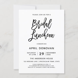 Brush Typografie Bridal Luncheon Einladung