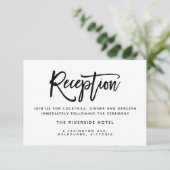 Brush Typografie Hochzeitsempfang Einladung (Stehend Vorderseite)