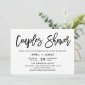 Brush Typografie Paare Dusche Einladung (Stehend Vorderseite)