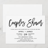 Brush Typografie Paare Dusche Einladung (Vorne/Hinten)