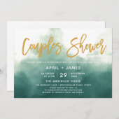 Brush Typografie Paare Dusche Einladung (Vorne/Hinten)