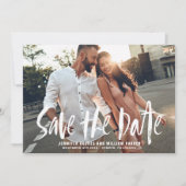 Brush Typografy Foto Ankündigung Datum freihalten (Vorderseite)