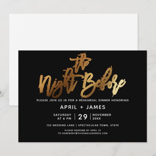 Brush Typografy Probe Dinner Einladung (Vorne/Hinten)