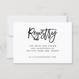 Brush Typografy Registry Card Einladung