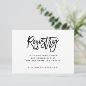 Brush Typografy Registry Card Einladung (Stehend Vorderseite)
