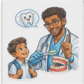 Brush Your Teeth Cute Dentist Sticker 🦷 (Vorderseite)