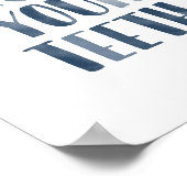 Brush Your Teeth Navy Blue Kids Badezimmer Poster (Ecke)