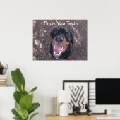 Brush Your Teeth Rottweiler Puppy Poster (Heimbüro)