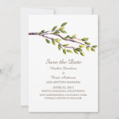 Brushed Branches Save the Date einladen Einladung (Vorderseite)