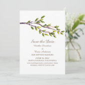 Brushed Branches Save the Date einladen Einladung (Stehend Vorderseite)