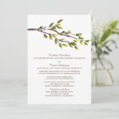 Brushed Branches Wedding Invite Einladung (Stehend Vorderseite)