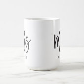 Brushed Calligraphy Mrs Wedding Bride Tasse (Mittel)