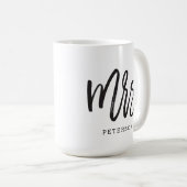 Brushed Calligraphy Mrs Wedding Bride Tasse (VorderseiteRechts)