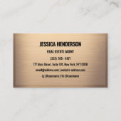 Brushed Champagne Bronze Luxury Business Card Visitenkarte (Rückseite)