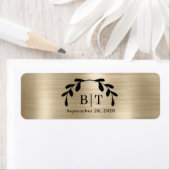 Brushed Champagne Gold Wedding Cigar Band Label (Insitu)