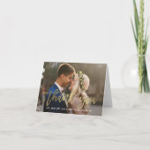 Brushed Charm Hochzeit Danke, Card Imitats Gold Dankeskarte (Vorderseite)