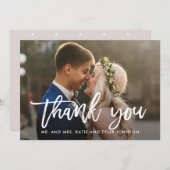 Brushed Charm Hochzeit Danke Foto Card Weiß (Vorne/Hinten)