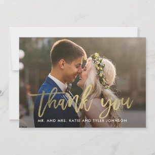 Brushed Charm Wedding Danke, Card Imitats Foil Dankeskarte