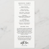 Brushed Charm Wedding Zeremony Programm (Rückseite)