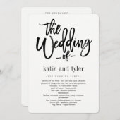 Brushed Charm Wedding Zeremony Programm (Vorne/Hinten)