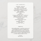 Brushed Charm Wedding Zeremony Programm (Rückseite)