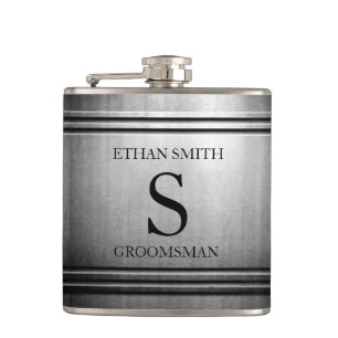 Brushed Chrome Sleek Personalisiert Flask für HIM Flachmann