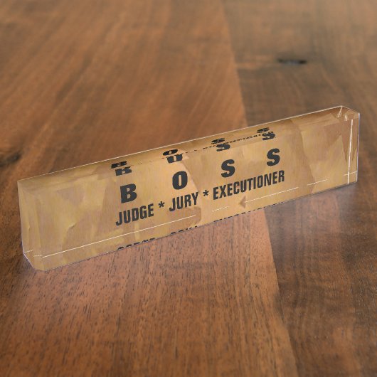 Brushed Copper Metallic Desk Namplate Namensplakette (Seite)