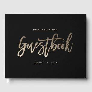 Brushed Glimmer EDITABLE COLOR Wedding Guest Book Gästebuch