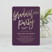 Brushed Glimmer EDITABLE FARBEN Abschluss Einladun Einladung (Stehend Vorderseite)