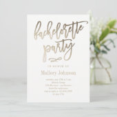 Brushed Glimmer Junggeselinnen-Abschied Einladung (Stehend Vorderseite)