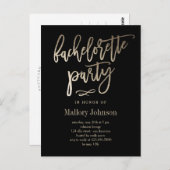 Brushed Glimmer Junggeselinnen-Abschied Einladung Postkarte (Vorne/Hinten)