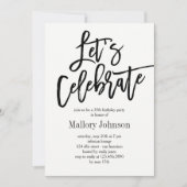 Brushed Glimmer Let's Celebrate Party Einladung (Vorderseite)
