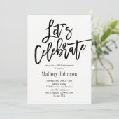 Brushed Glimmer Let's Celebrate Party Einladung (Stehend Vorderseite)