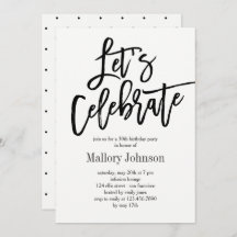 Brushed Glimmer Let's Celebrate Party Einladung