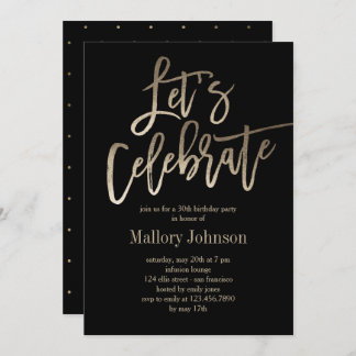 Brushed Glimmer Let's Celebrate Party Einladung