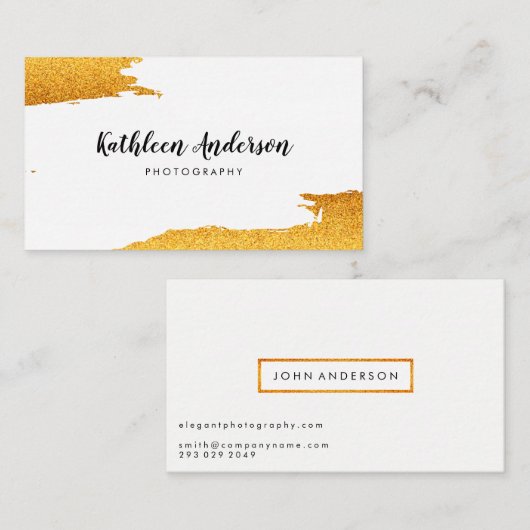 Brushed Gold Glitzer Visitenkarte (Vorne/Hinten)