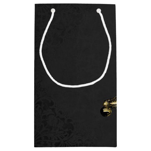 Brushed Gold Mardi Gras Masquerade Kleine Geschenktüte (Rückseite)