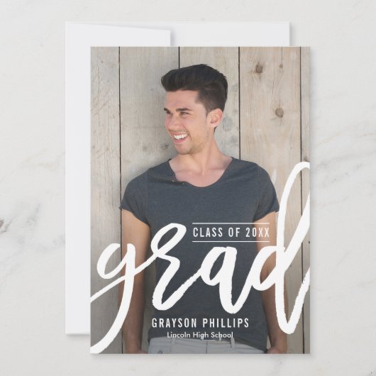 Brushed Grad Abschluss Ankündigung Einladung (Vorderseite)