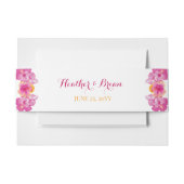 Brushed Hibiskus Floral Wedding Einladungsbanderole (Vorderseite Beispiel)