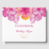 Brushed Hibiskus Floral Wedding Gästebuch (Vorderseite)