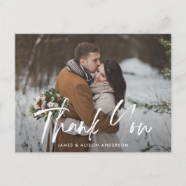 Brushed Lettering Wedding Danke Postkarte