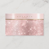 Brushed Metal Band auf Glitzer Rose Gold ID802 Visitenkarte (Vorderseite)