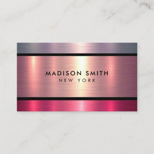 Brushed Metal Gold Banding  Business Card Visitenkarte (Vorderseite)