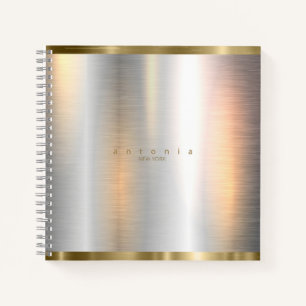 Brushed Metal Gold Banding ID801 Notizblock