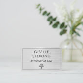 Brushed Metal Lawyer Attorney at Law QR Code Visitenkarte (Stehend Vorderseite)