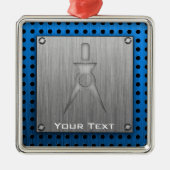 Brushed Metal-Look Architect Silbernes Ornament (Vorne)