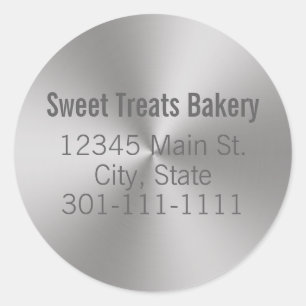 Brushed Metal Look Custom Template Bakery Runder Aufkleber